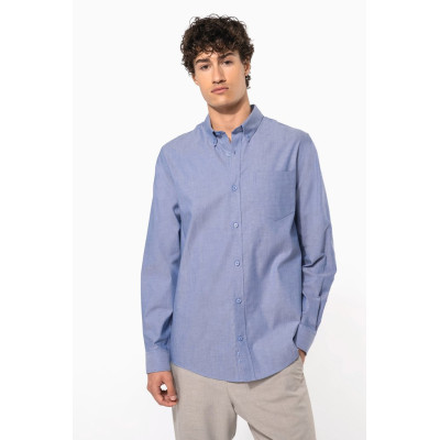 Men's long-sleeved Oxford shirt